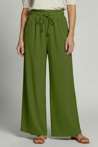Wide-Leg Palazzo Trousers with Elastic Waist