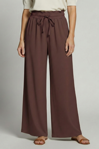 Wide-Leg Palazzo Trousers with Elastic Waist