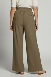 Wide-Leg Palazzo Trousers with Elastic Waist