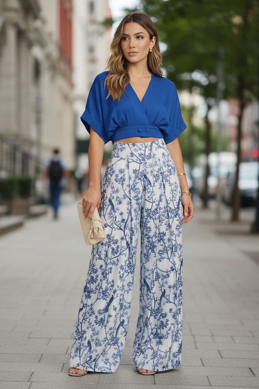 Wide-Leg Trouser Set