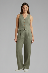 V-Neck Waistcoat Trouser Set