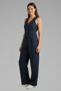 V-Neck Waistcoat Trouser Set