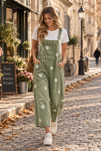 Flowing Wide-Leg Overall Pants
