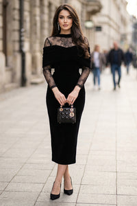 Elsie | Women's Sophisticated Long Sleeve Prom Dress with Elegant Lace Details