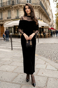 Elsie | Women's Sophisticated Long Sleeve Prom Dress with Elegant Lace Details