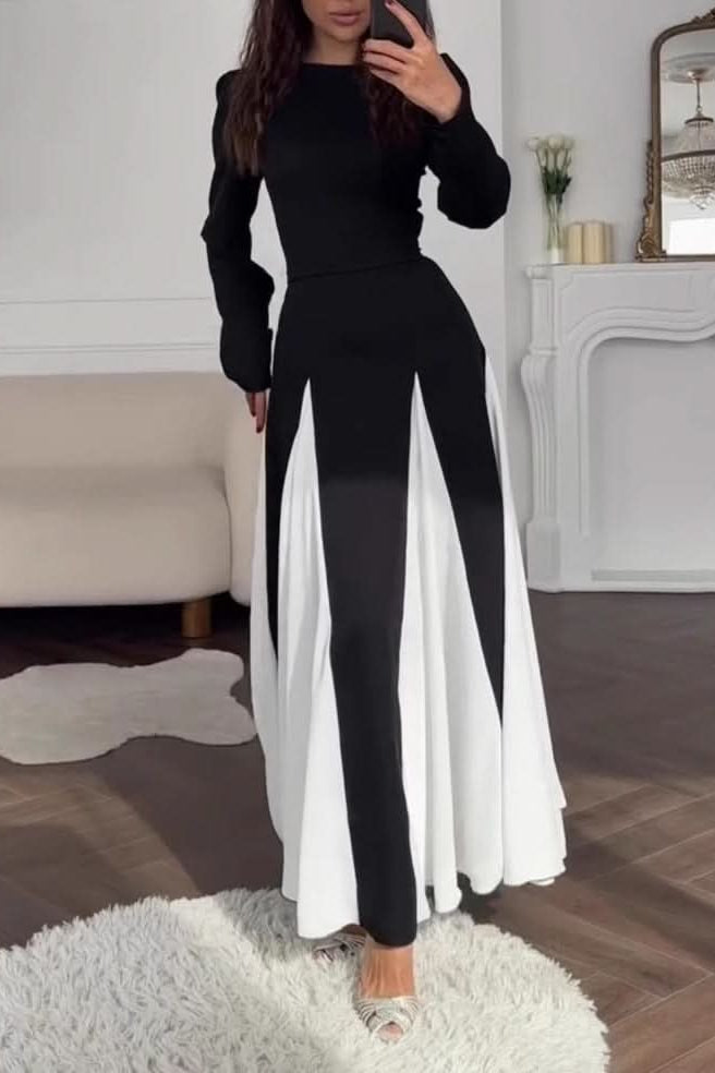 Wren | Women's Long-Sleeve Colourblock Maxi Dress