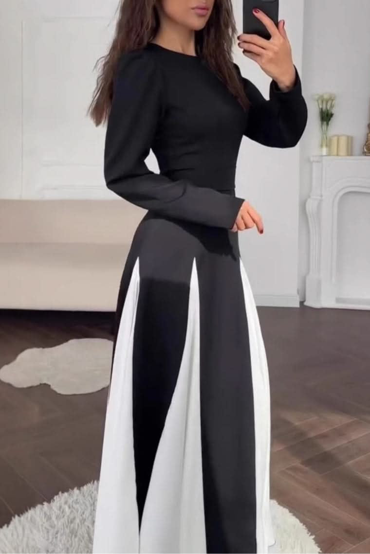Wren | Women's Long-Sleeve Colourblock Maxi Dress