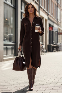 Relaxed Double-Pocket Midi Dress