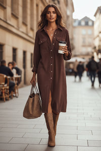 Relaxed Double-Pocket Midi Dress