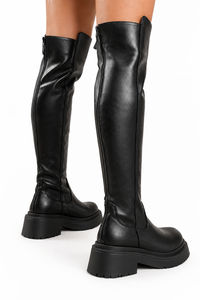 Agnes | Damen-Winterstiefel mit Plateau und Overknee-Schaft