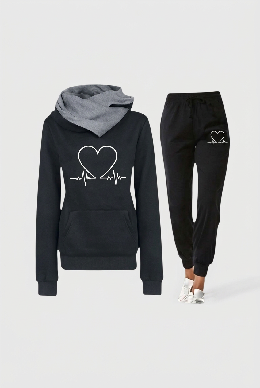 Aliya black hoodie and joggers studio preview