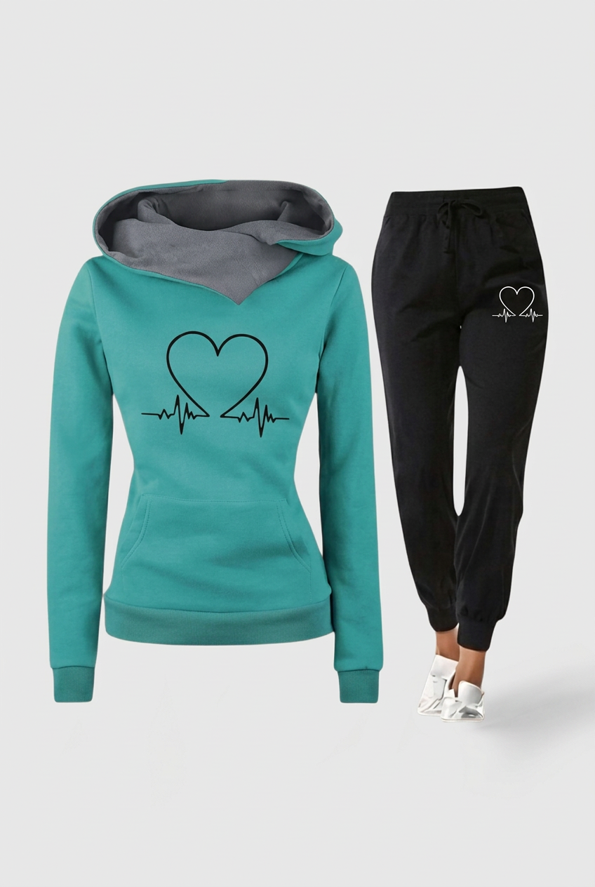 Aliya green hoodie and joggers studio preview