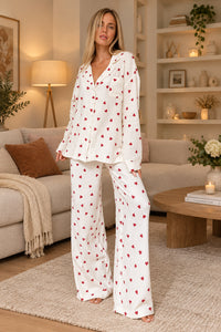 Heart Print Pajama Set