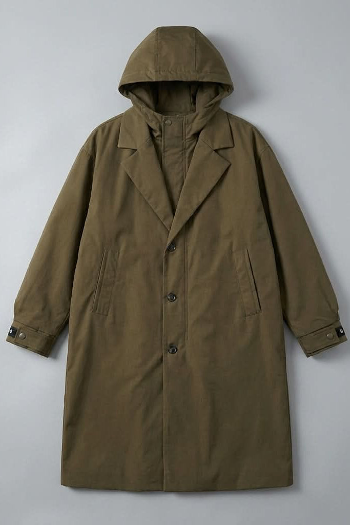 Lightweight Hooded Overcoat