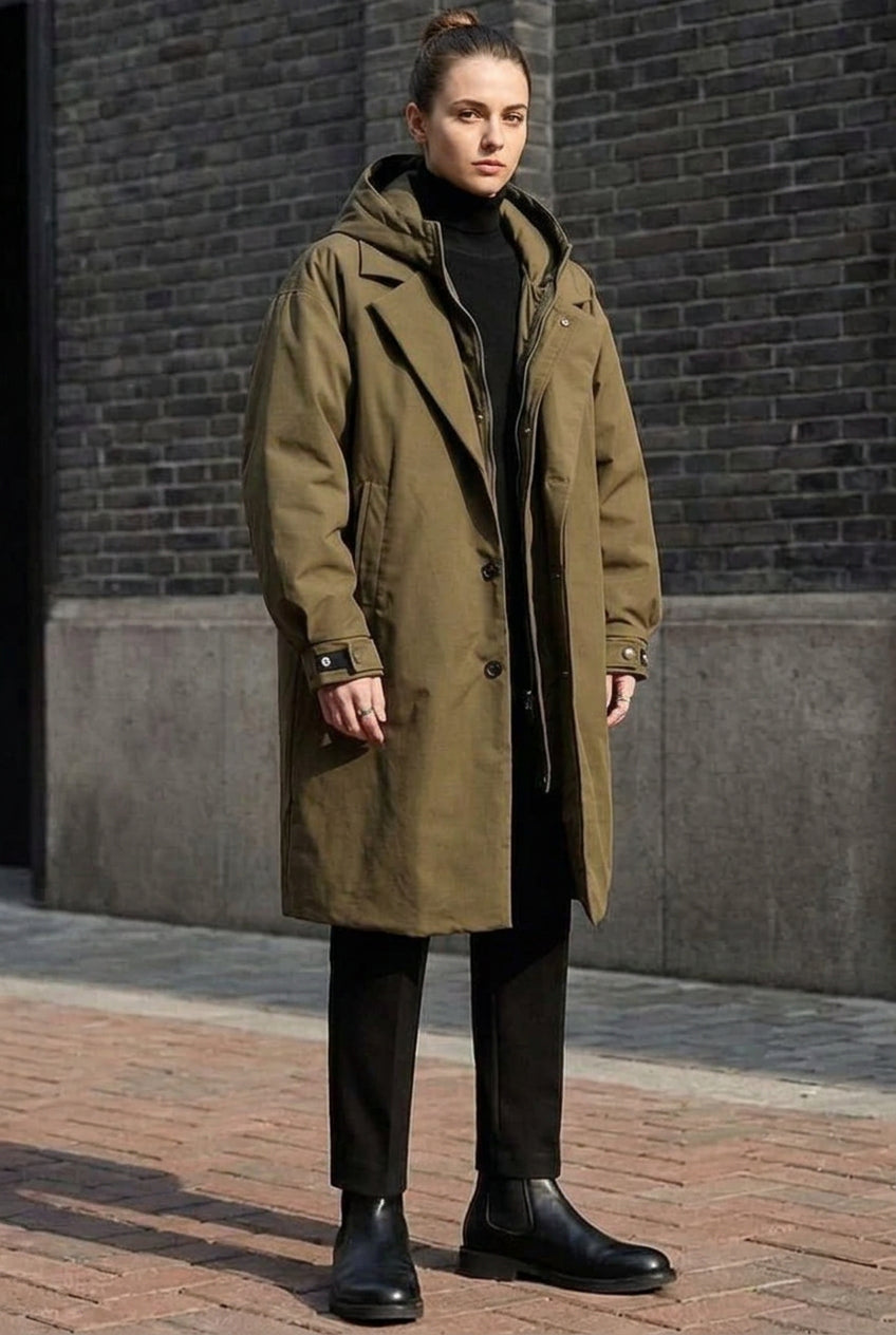 Lightweight Hooded Overcoat