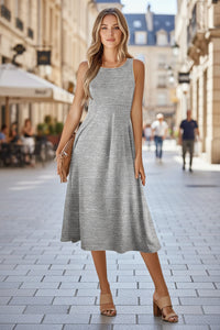Sleeveless A-Line Midi Dress