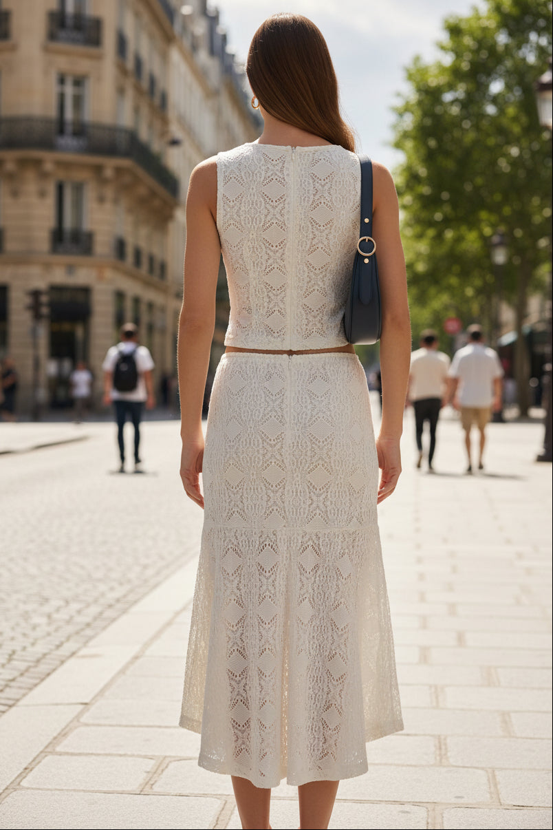 Sleeveless Top And Midi Skirt Set