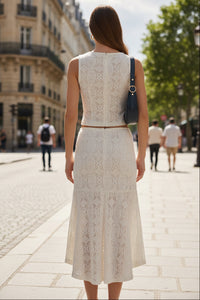 Sleeveless Top And Midi Skirt Set