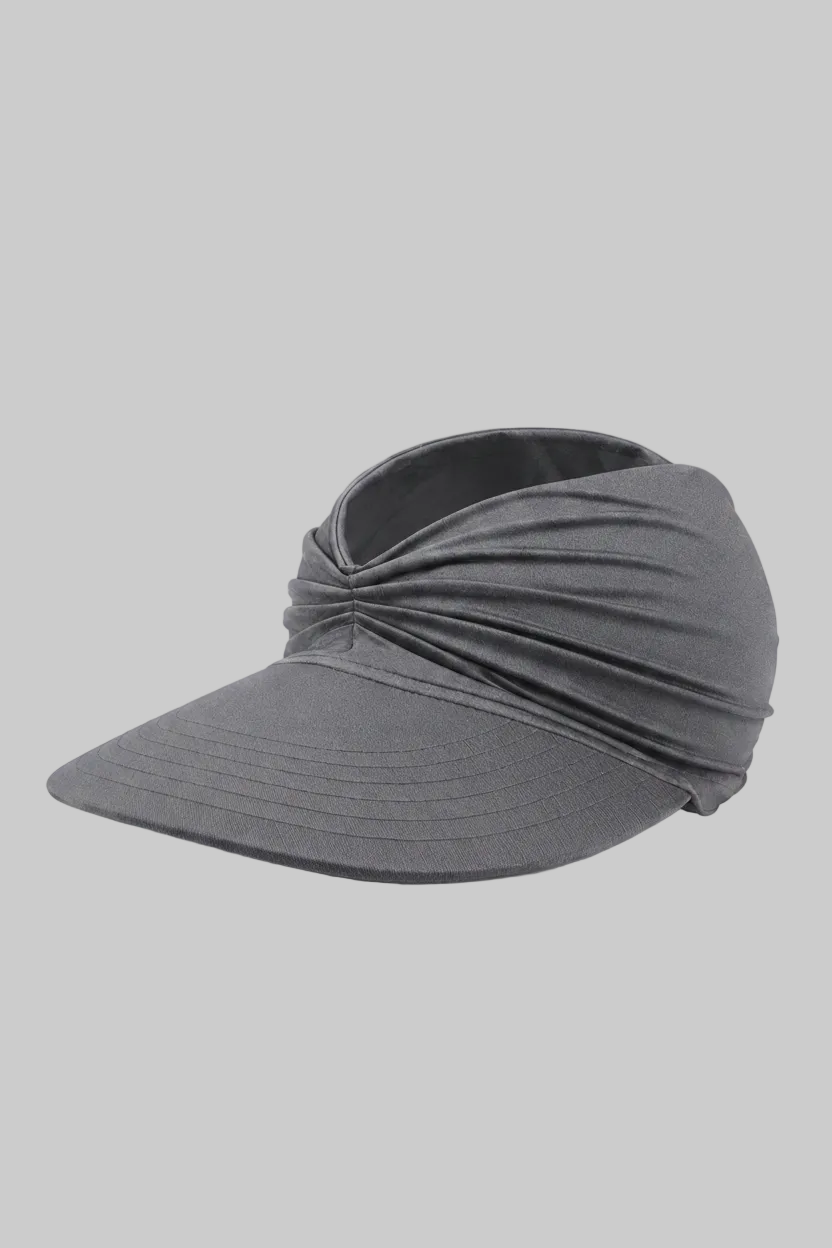 Ruched Wide Brim Sun Visor With UPF 50+
