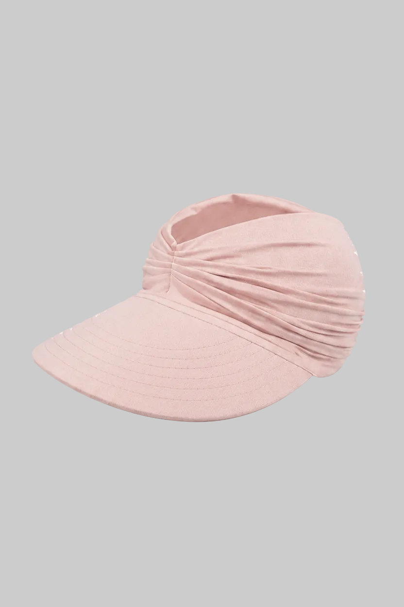 Ruched Wide Brim Sun Visor With UPF 50+
