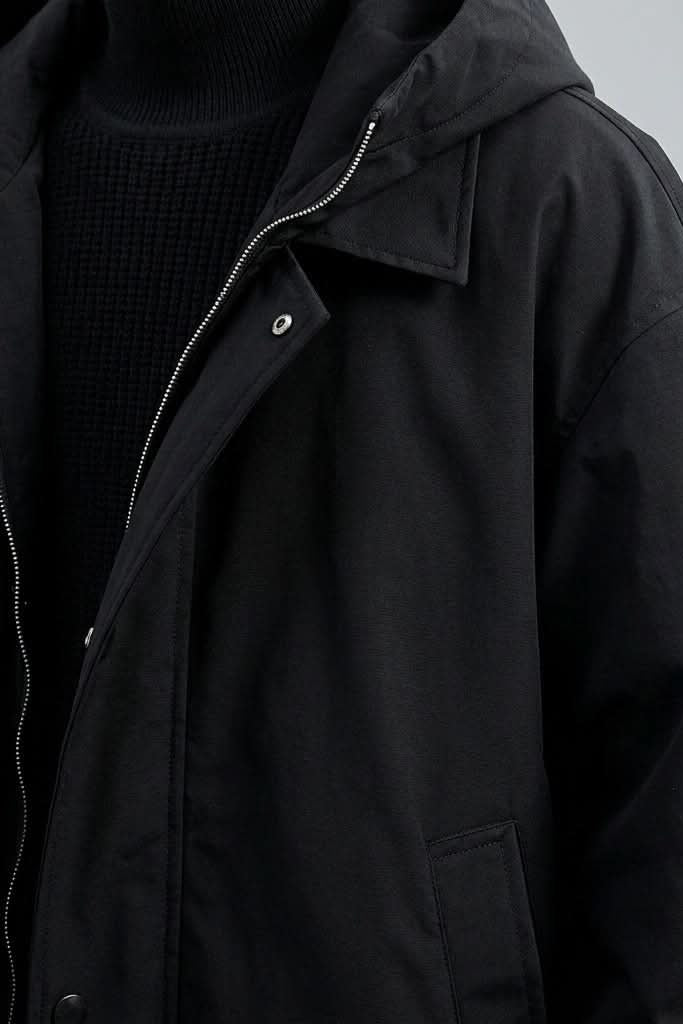 Lightweight Hooded Overcoat