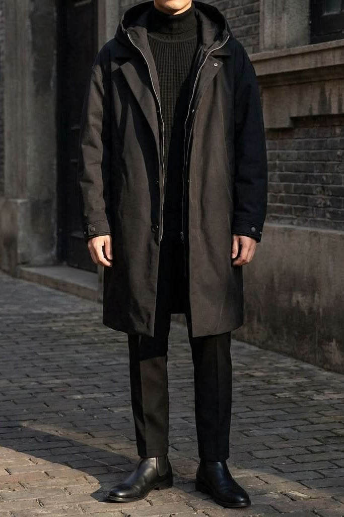 Lightweight Hooded Overcoat