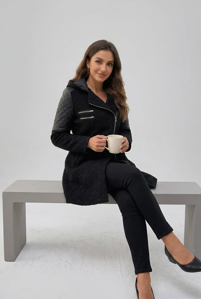 Black coat model photo