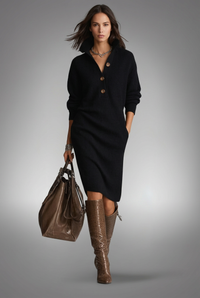 Black Cora dress, front view