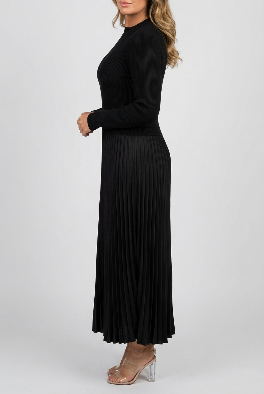 Black Edie dress side studio view