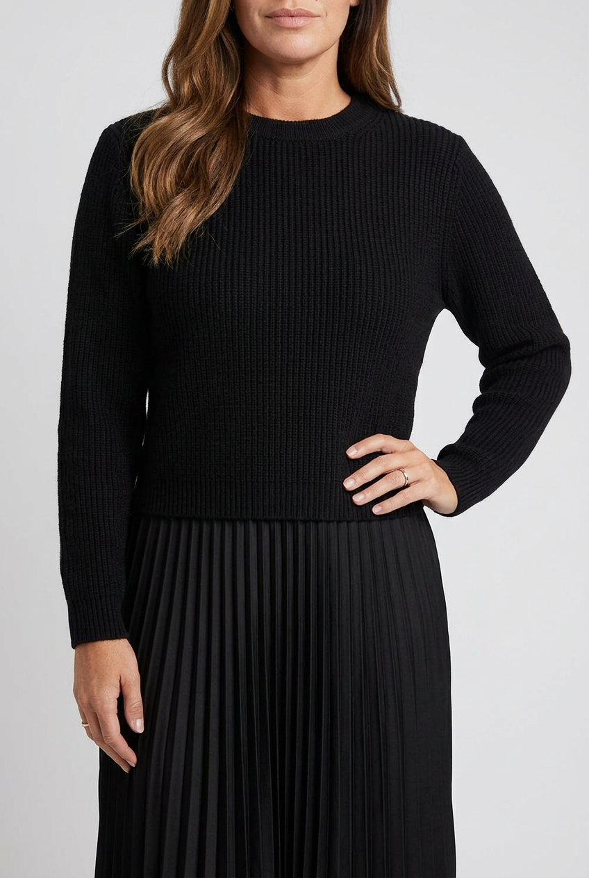 Black Edie dress upper detail