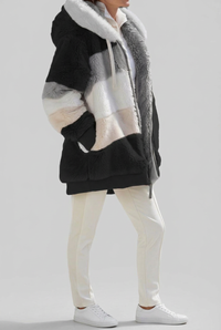 Black Hattie fleece jacket in 2:3