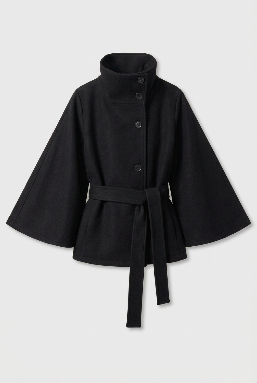 Black Martha wrap jacket, product-only view