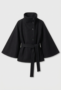 Black Martha wrap jacket, product-only view
