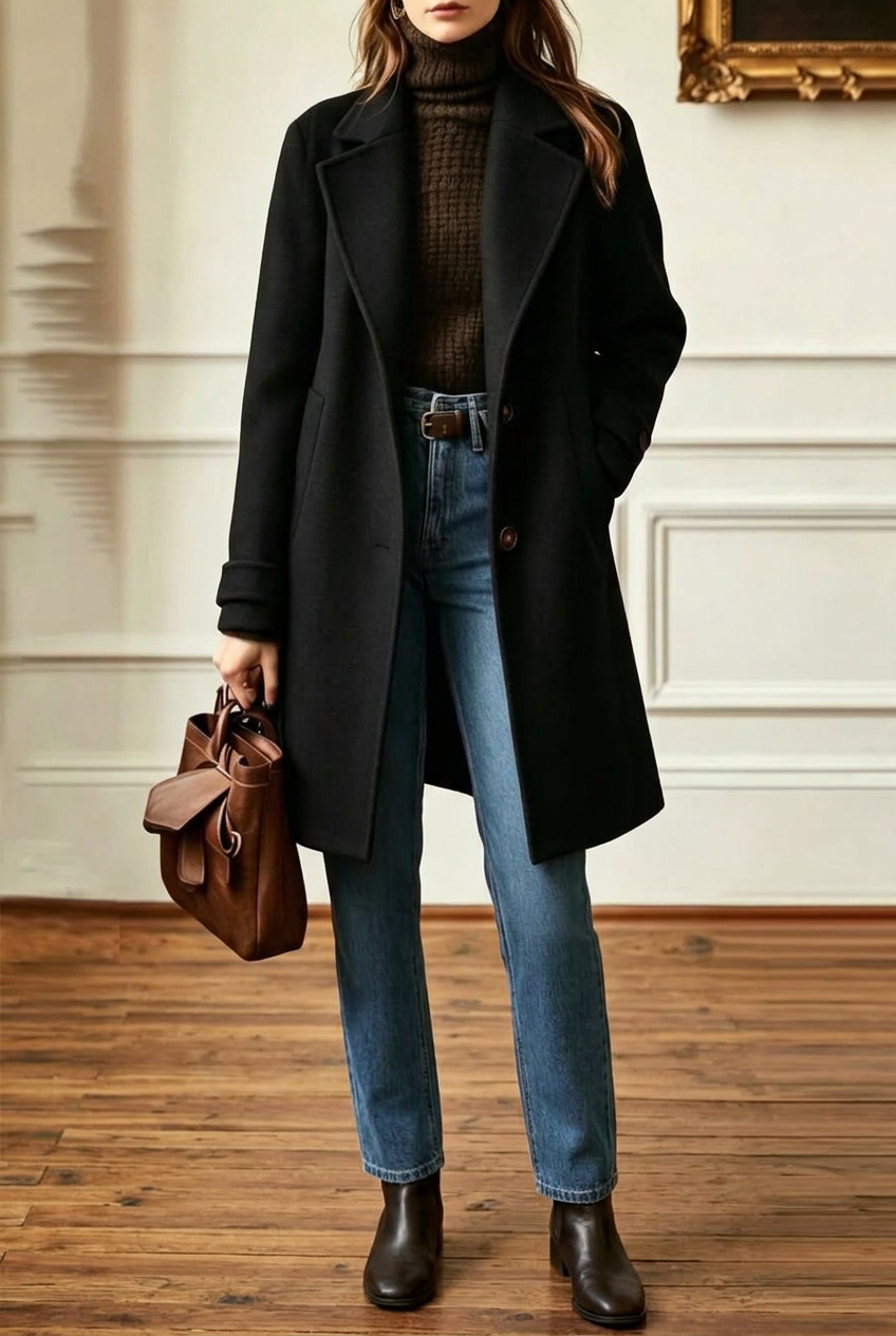 Black Nancy coat, interior view in 2:3