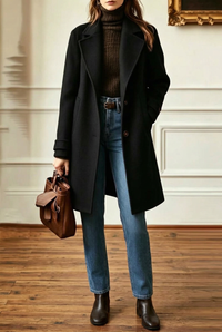 Black Nancy coat, interior view in 2:3
