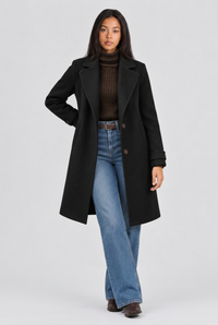 Black Nancy coat, studio view in 2:3