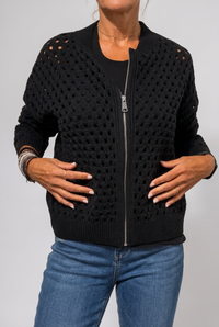 Black Tilly cardigan studio preview