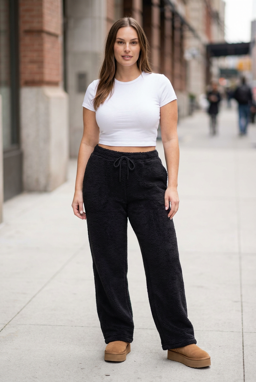 Black trousers, front view