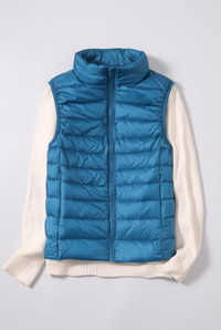 Blue Phoebe gilet studio preview