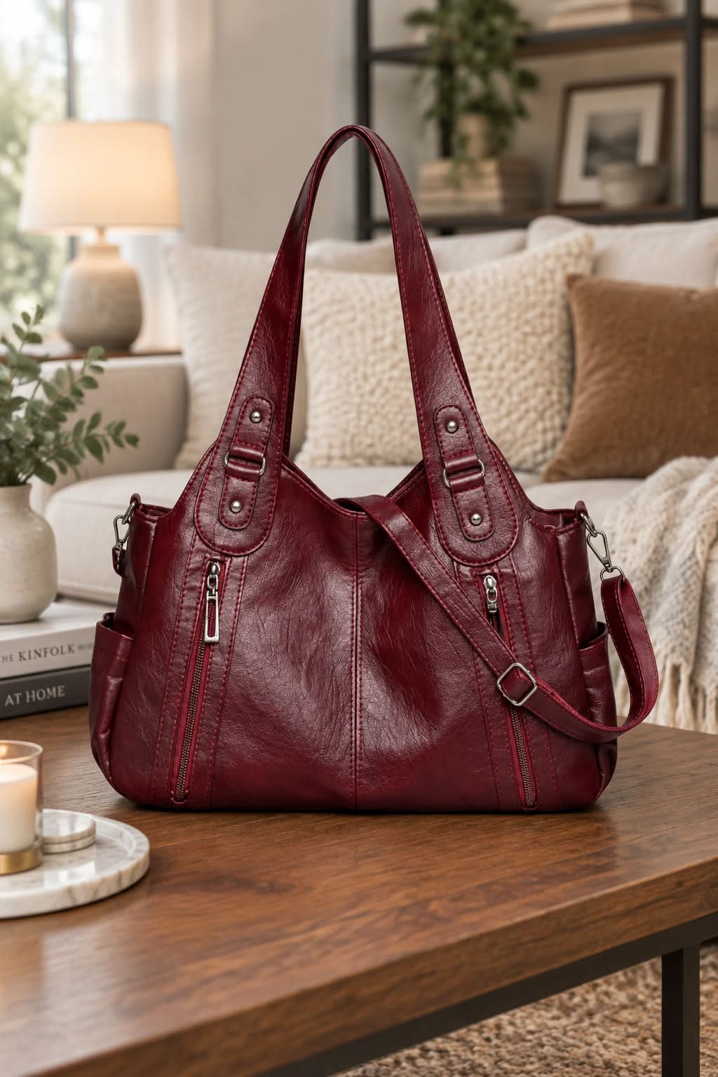 Versatile Shoulder Handbag with Spacious Compartments