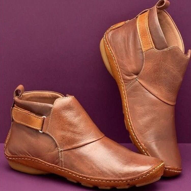 Thea | Damen-Winterstiefel mit runder Spitze und flacher Sohle