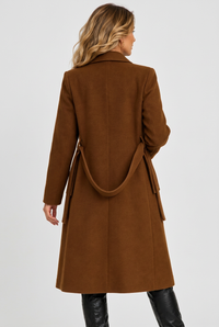 Brown coat back studio view