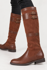 Brown Mabel riding boots studio preview