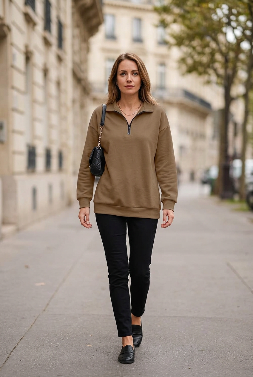 Brown sidewalk portrait