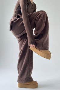 Brown trousers raised-knee detail preview