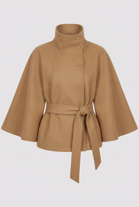 Camel Martha wrap jacket in 2:3