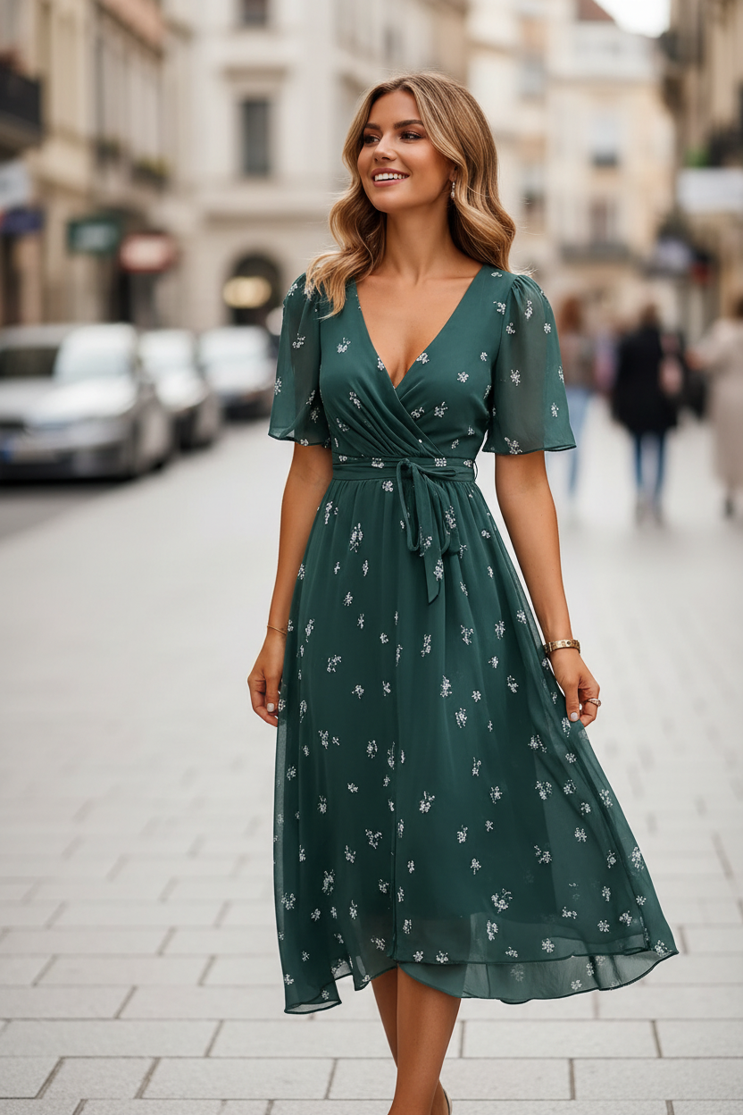 Everyday Mood Wrap Midi Dress