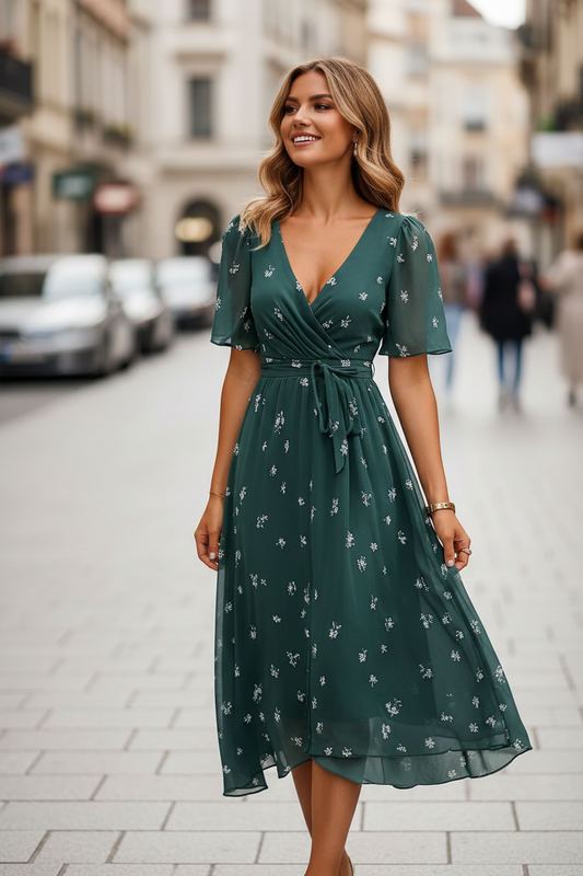 Everyday Mood Wrap Midi Dress