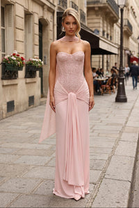Defined Waist Corset Maxi Dress
