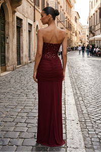 Defined Waist Corset Maxi Dress